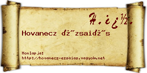 Hovanecz Ézsaiás névjegykártya